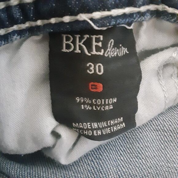 BKE Jeans Womens 30 Bootcut Harper Thick Stitch Mid Rise Whiskers Distressed - Picture 5 of 12